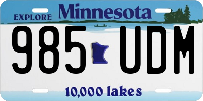 MN license plate 985UDM