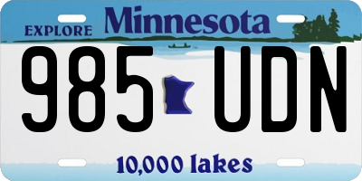 MN license plate 985UDN