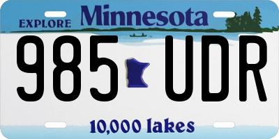 MN license plate 985UDR