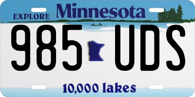MN license plate 985UDS