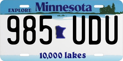 MN license plate 985UDU