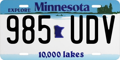 MN license plate 985UDV