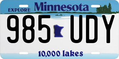 MN license plate 985UDY