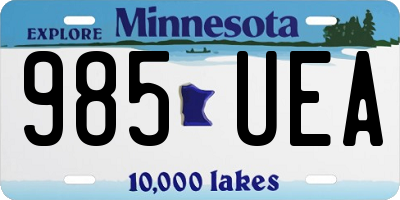 MN license plate 985UEA