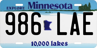 MN license plate 986LAE