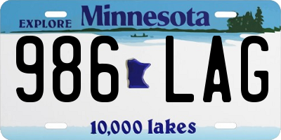 MN license plate 986LAG