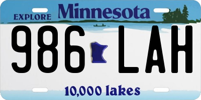 MN license plate 986LAH