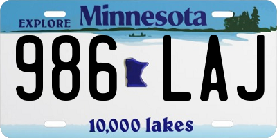 MN license plate 986LAJ