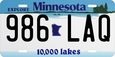 MN license plate 986LAQ