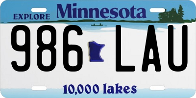 MN license plate 986LAU