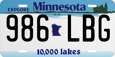 MN license plate 986LBG