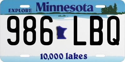 MN license plate 986LBQ