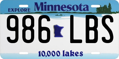 MN license plate 986LBS