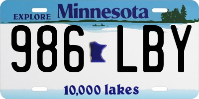 MN license plate 986LBY