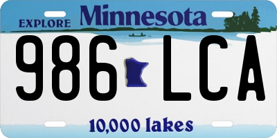 MN license plate 986LCA