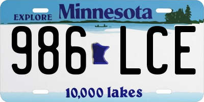 MN license plate 986LCE