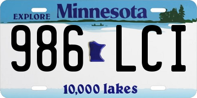 MN license plate 986LCI
