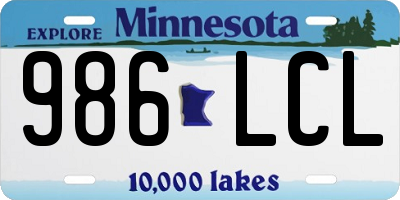 MN license plate 986LCL