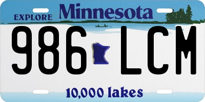 MN license plate 986LCM