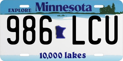 MN license plate 986LCU