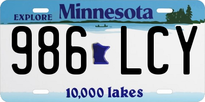 MN license plate 986LCY