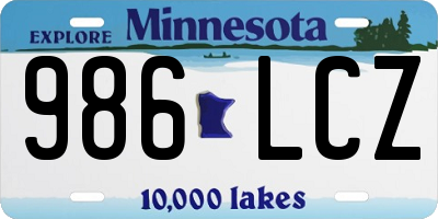 MN license plate 986LCZ