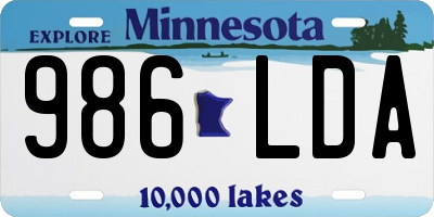 MN license plate 986LDA