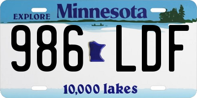 MN license plate 986LDF