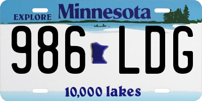 MN license plate 986LDG