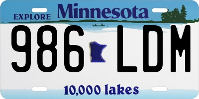 MN license plate 986LDM