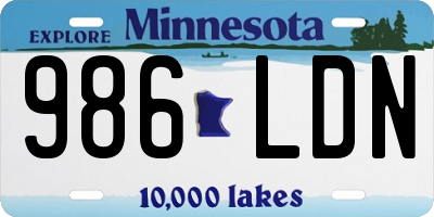 MN license plate 986LDN