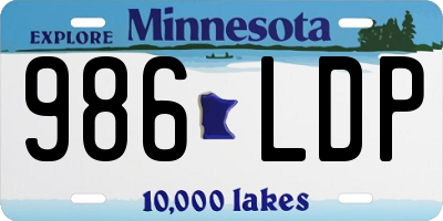 MN license plate 986LDP