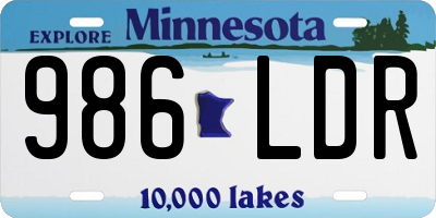 MN license plate 986LDR