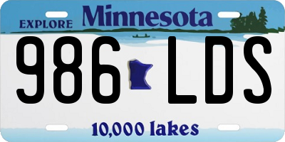 MN license plate 986LDS