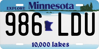 MN license plate 986LDU