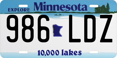 MN license plate 986LDZ