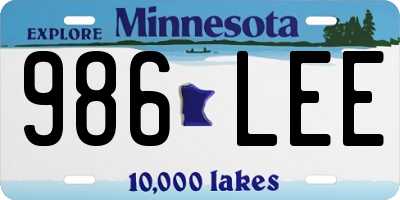 MN license plate 986LEE