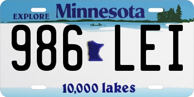 MN license plate 986LEI