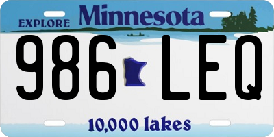 MN license plate 986LEQ