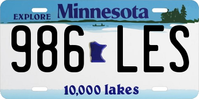 MN license plate 986LES