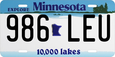 MN license plate 986LEU