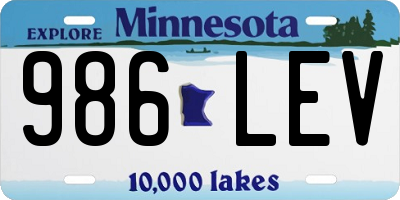 MN license plate 986LEV