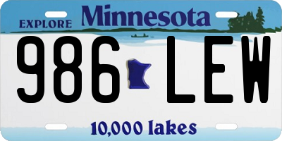 MN license plate 986LEW