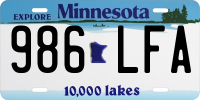 MN license plate 986LFA