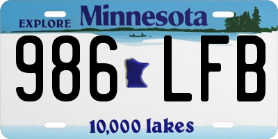 MN license plate 986LFB