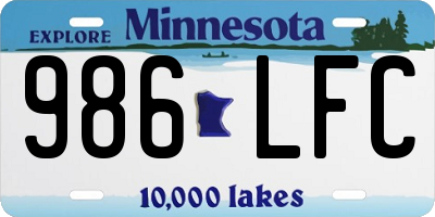 MN license plate 986LFC