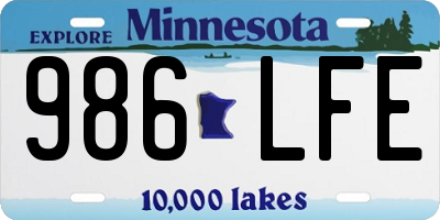 MN license plate 986LFE