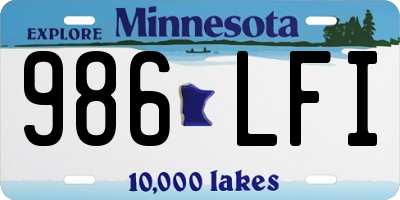 MN license plate 986LFI