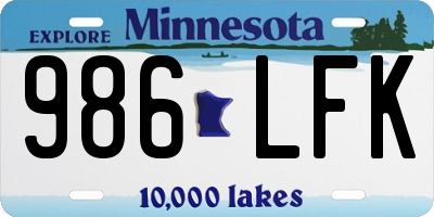 MN license plate 986LFK