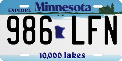 MN license plate 986LFN